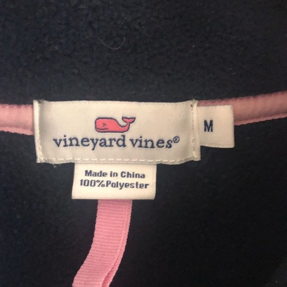 Vineyard Vines Navy Full Zip Sleeveless Fleece Vest Medium - Picture 4 of 9